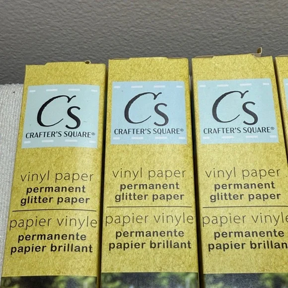 8 rolls Crafts Square Gold Glitter Vinyl Paper - Picture 3 of 3